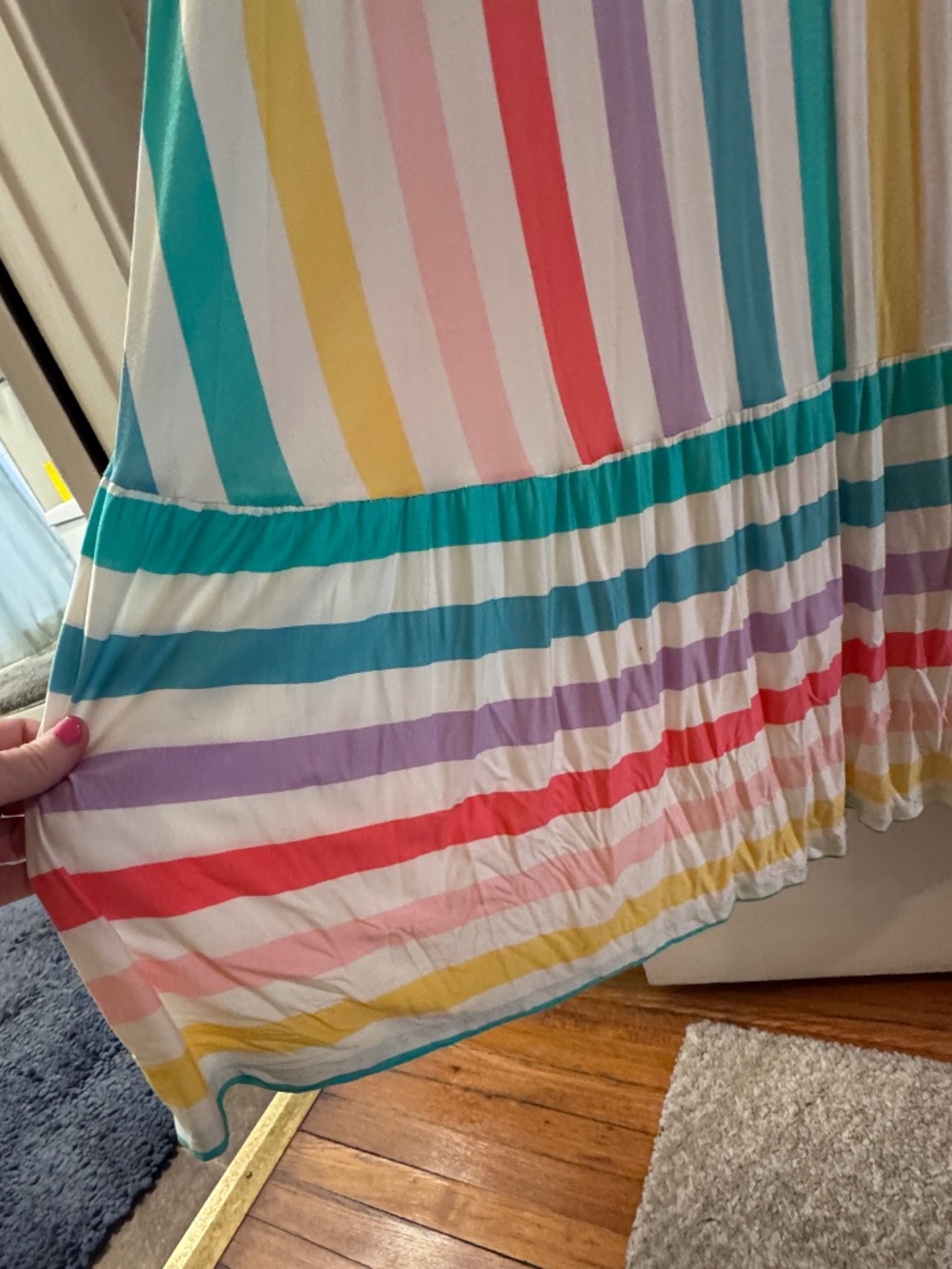 Torrid - Pastel Striped Super Soft Jersey Knit Tiered Maxi Dress (14/16) - Picture 4 of 7